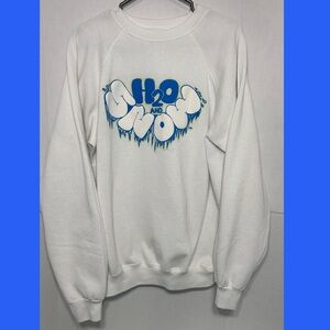 Vintage 80s Hanes H2O & Snow Surf Ski California Promo Sweater Glows in the Dark